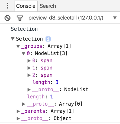 selection data structure